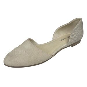 Toms Jutti d’Orsay Suede Flats Shoes Womens 9 Beige Tan Slip On Leather